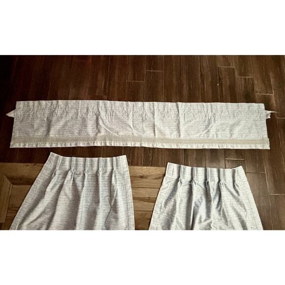 VTG 2 Panels Pinch Pleat Curtains Valance Blackout Soft Light Blue USA 24"x81" - Picture 5 of 16